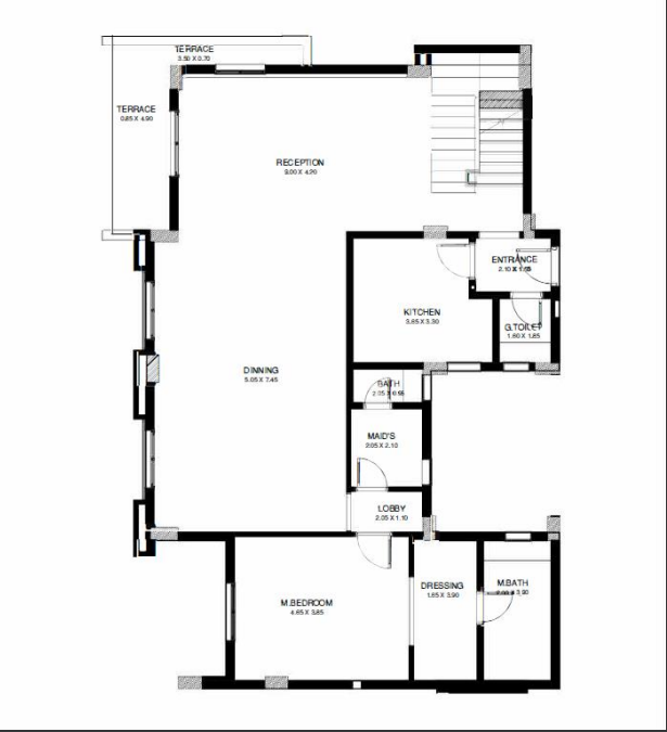 Floor plan for duplex at The Loft