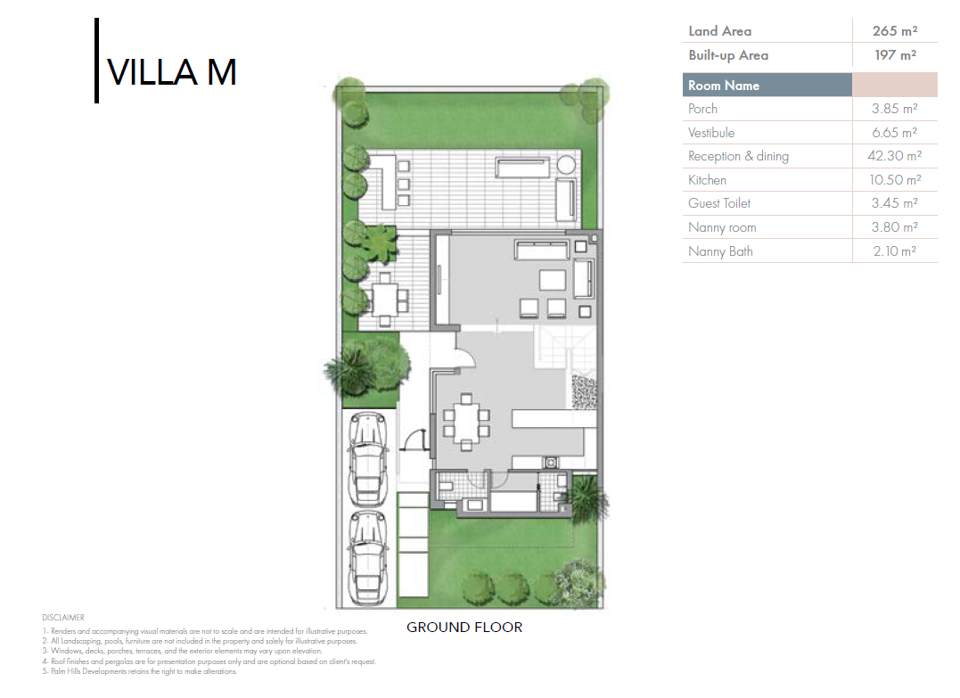 Floor plan for villa at Badya