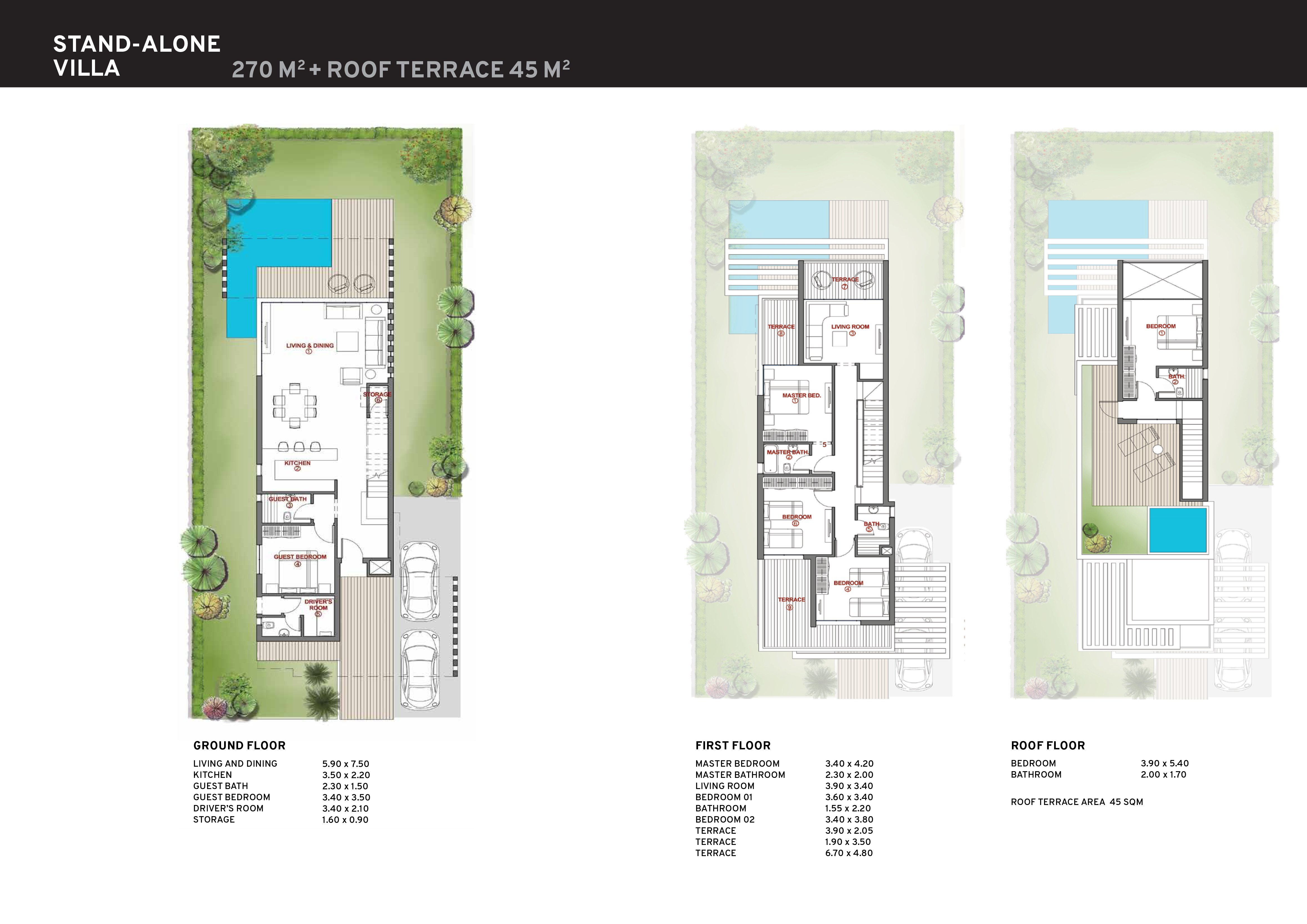 Floor plan for villa at Azha
