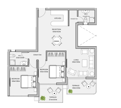 Floor plan for apartment at Atika