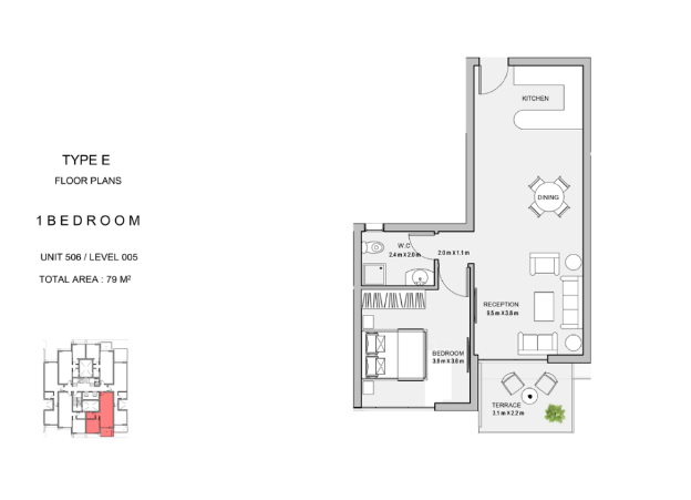 Floor plan for apartment at Atika
