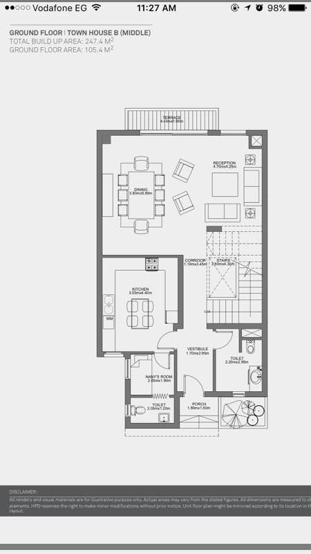Floor plan for townhouse at Hyde Park