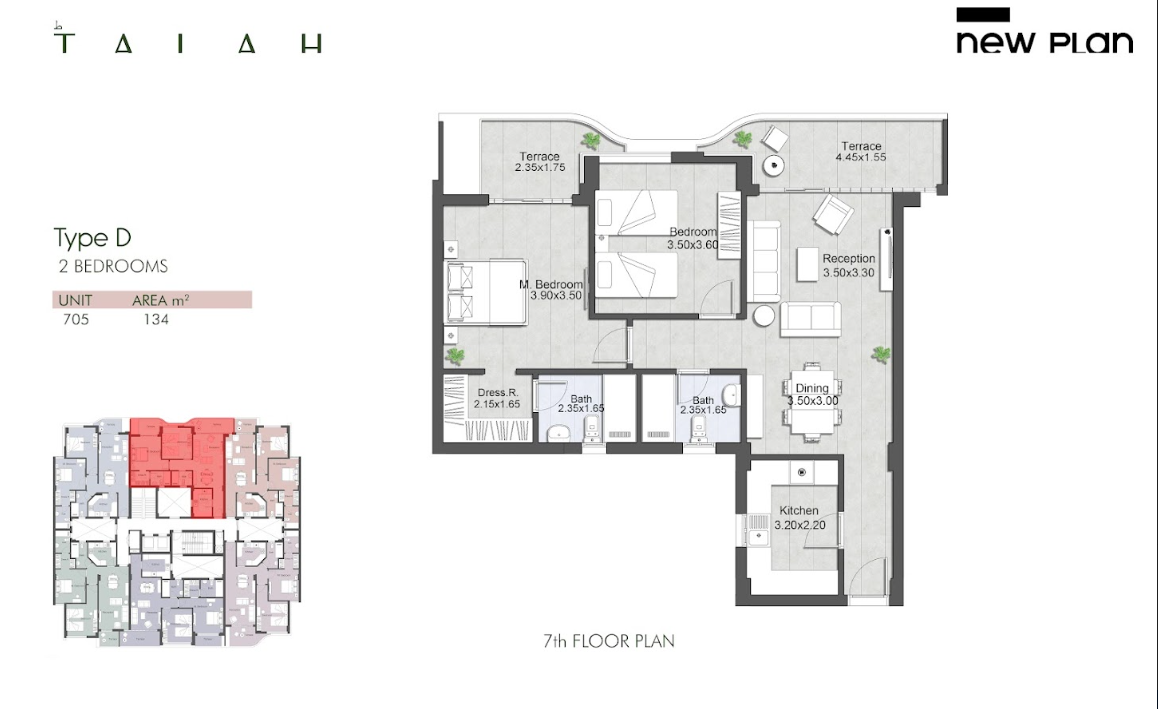 Floor plan for apartment at Talah