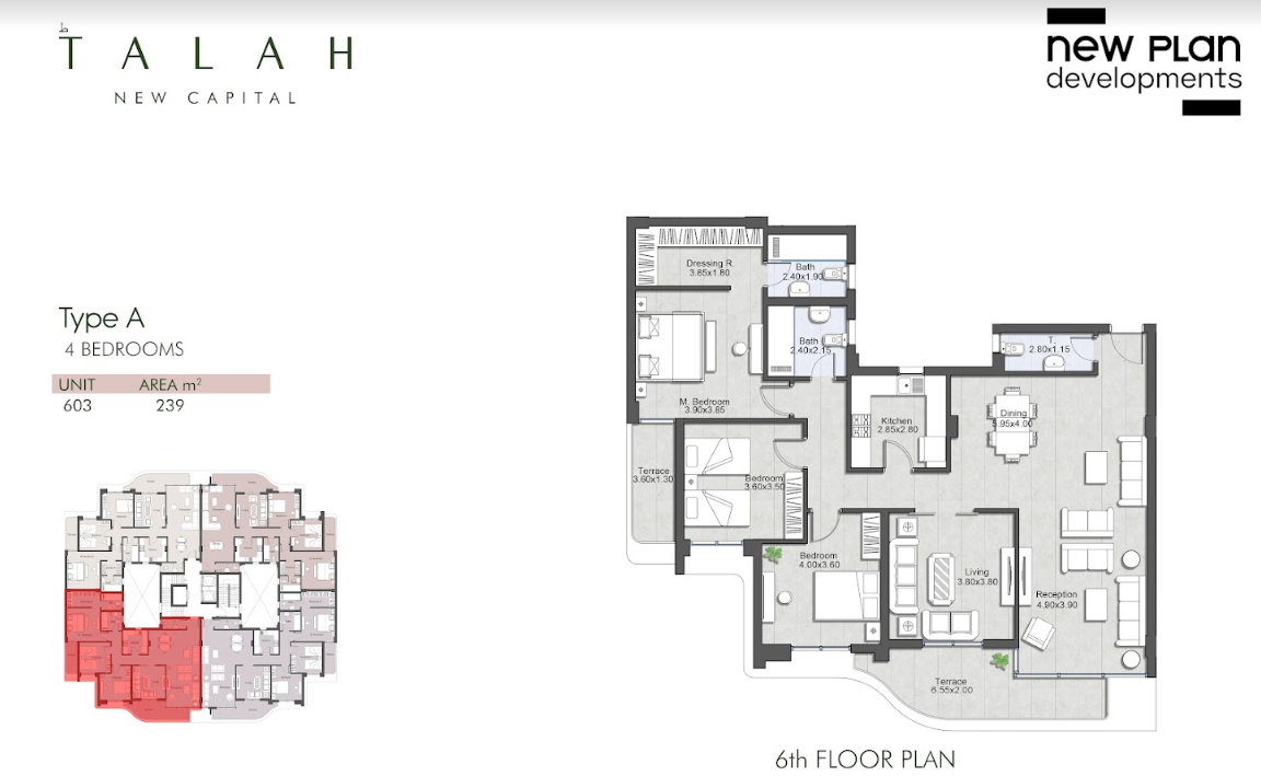 Floor plan for apartment at Talah