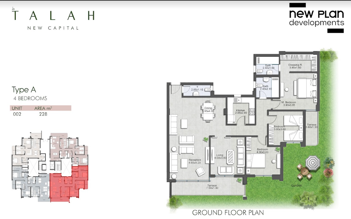 Floor plan for apartment at Talah