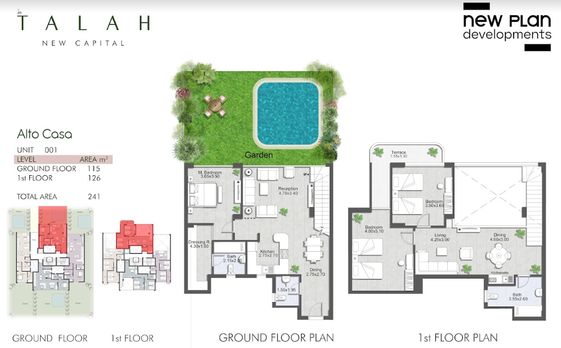 Floor plan for duplex at Talah
