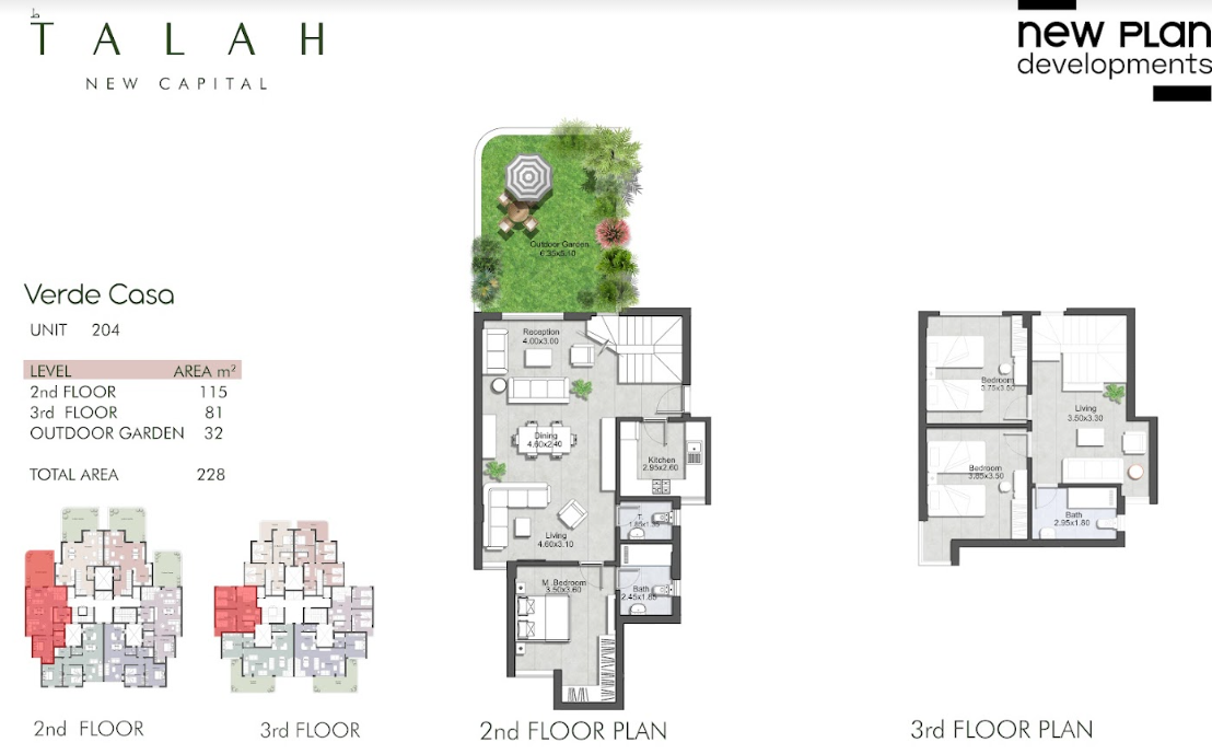 Floor plan for duplex at Talah