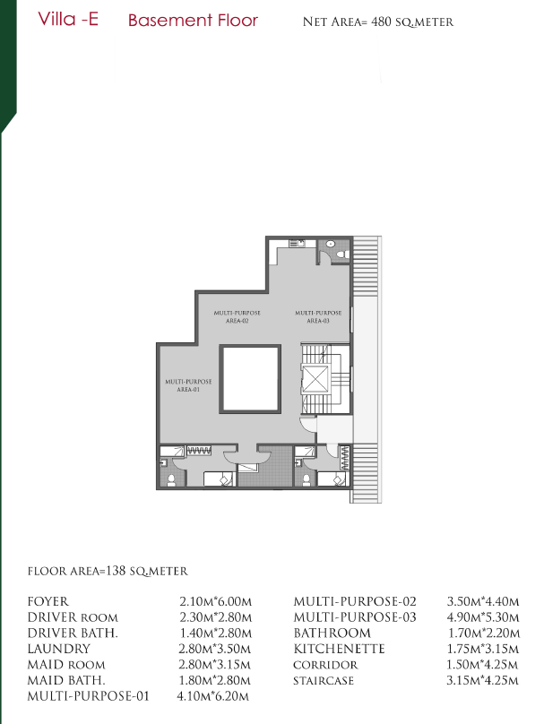 Floor plan for villa at Dejoya Villas