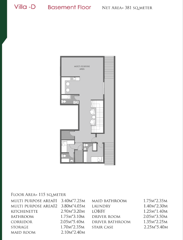 Floor plan for villa at Dejoya Villas