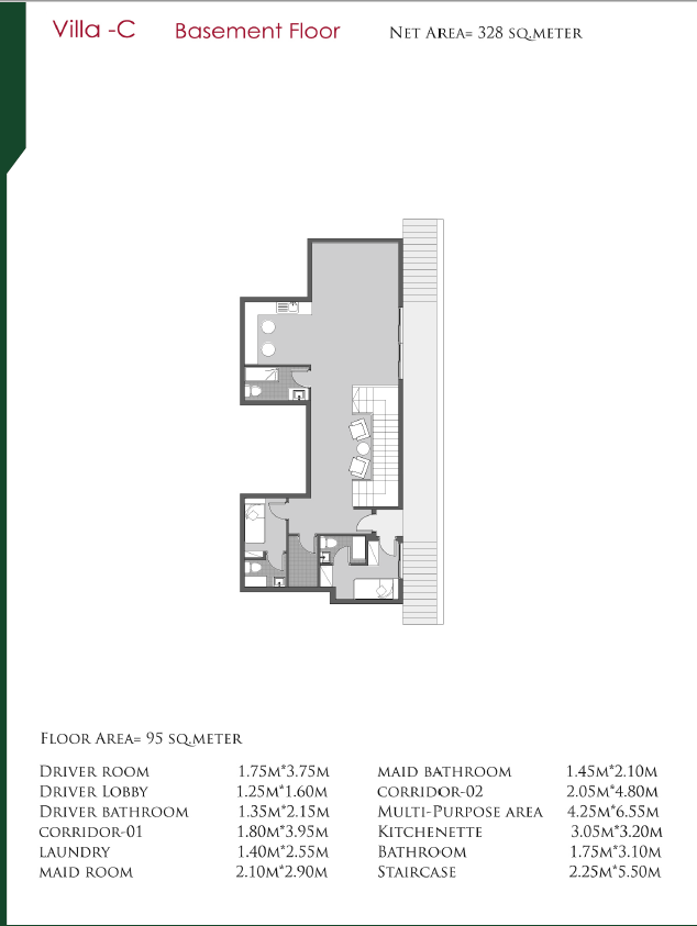 Floor plan for villa at Dejoya Villas