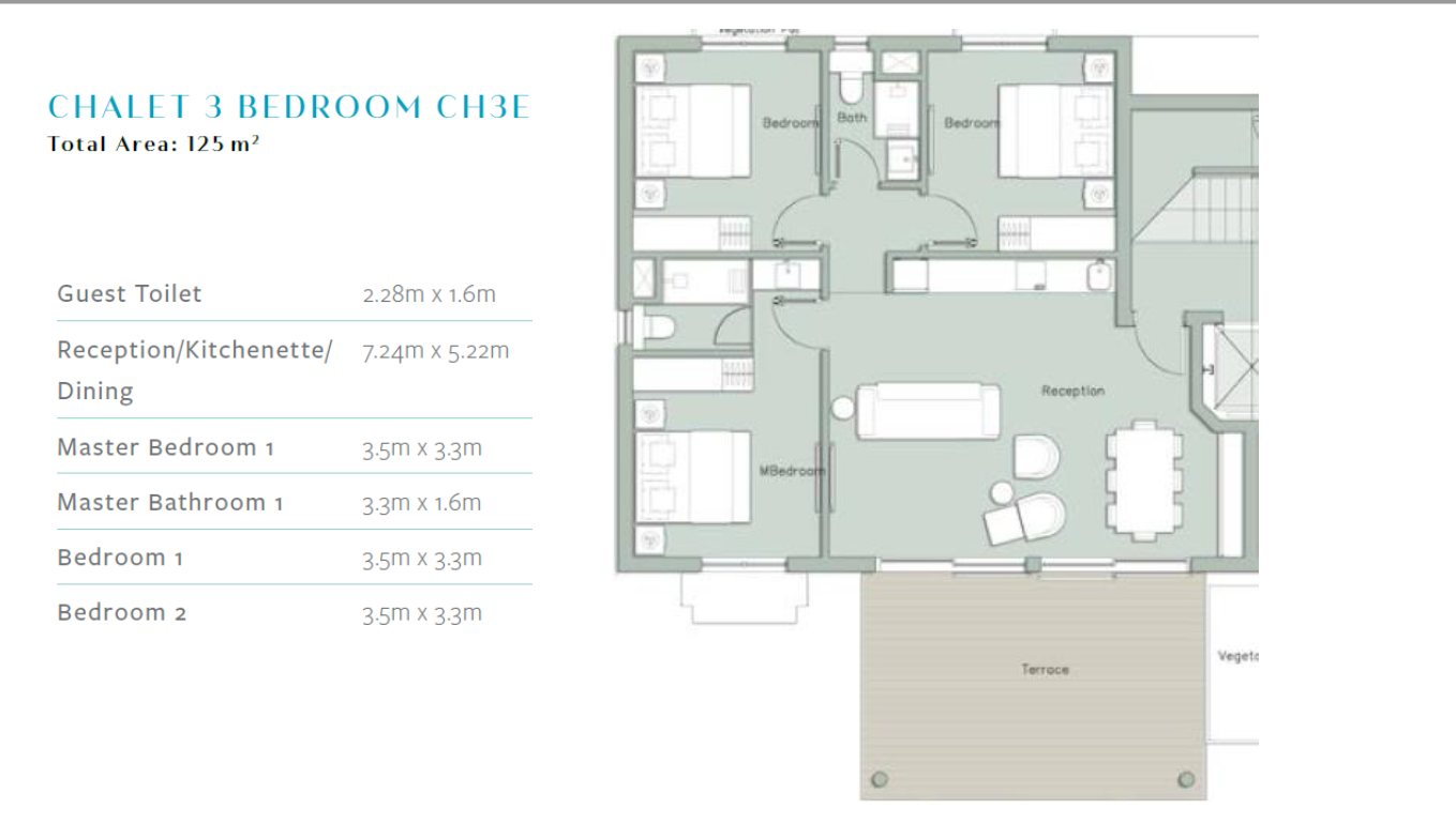 Floor plan for chalet at Il Monte Galala