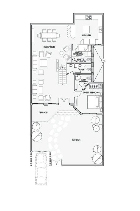 Floor plan for villa at Sarai