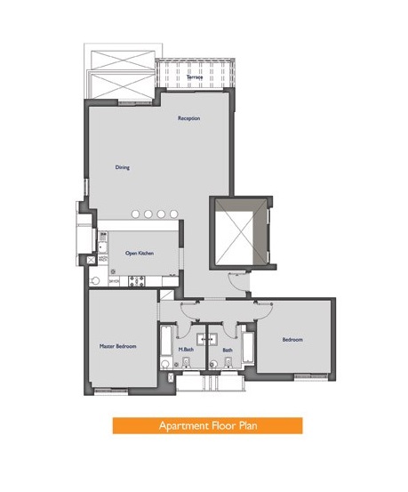 Floor plan for penthouse at The Village Gate