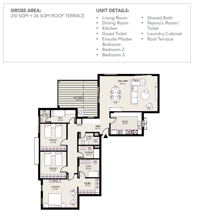 Floor plan for apartment at DISTRICT 5