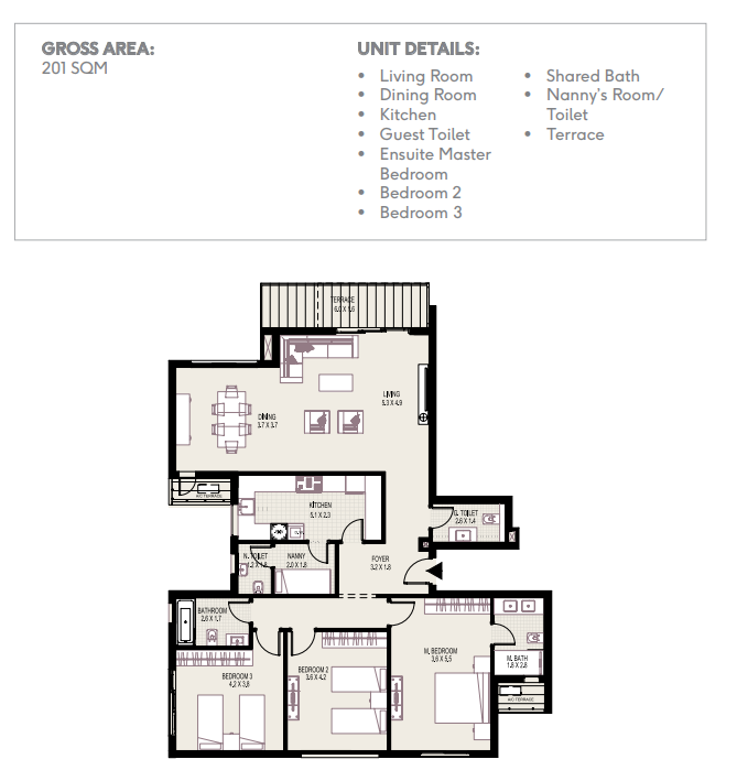 Floor plan for apartment at DISTRICT 5