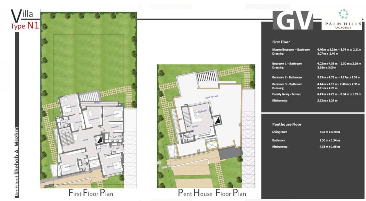 Floor plan for villa at Palm Hills Golf Views