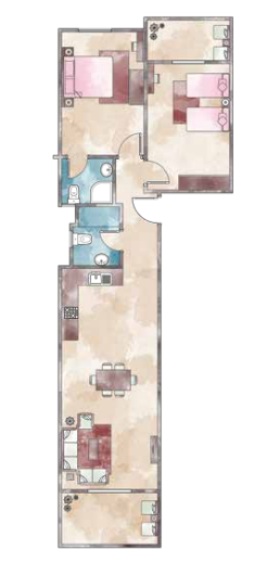 Floor plan for apartment at Lasirena Palm Beach