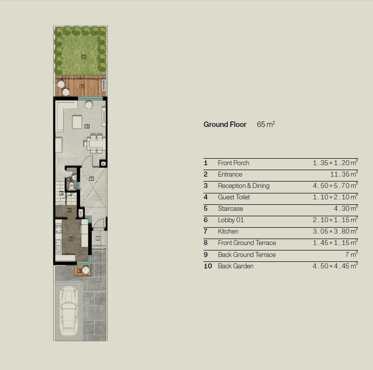 Floor plan for townhouse at Eastshire