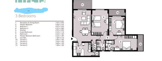 Floor plan for apartment at Downtown New Alamein