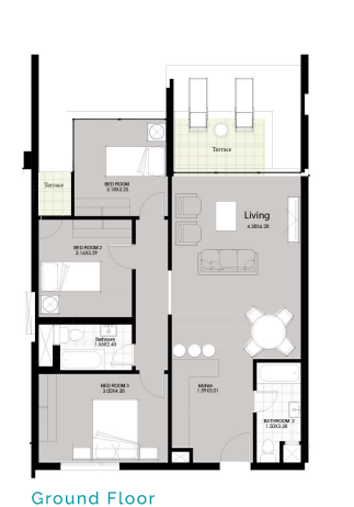 Floor plan for apartment at Smeralda Bay Sidi Heneish -Sbay