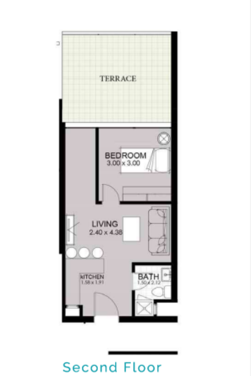 Floor plan for studio at Smeralda Bay Sidi Heneish -Sbay