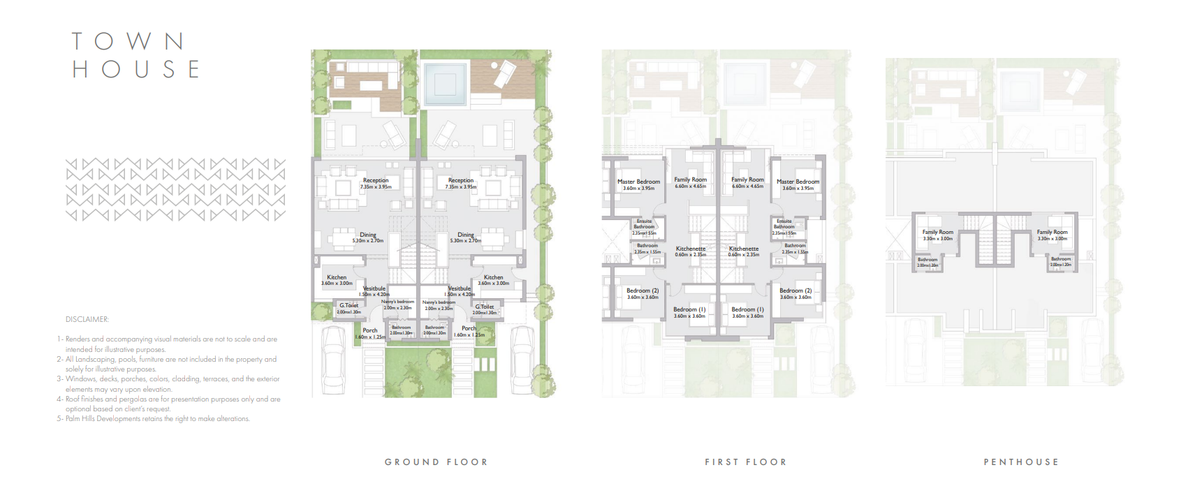 Floor plan for townhouse at The Crown