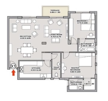 Floor plan for apartment at Taj City