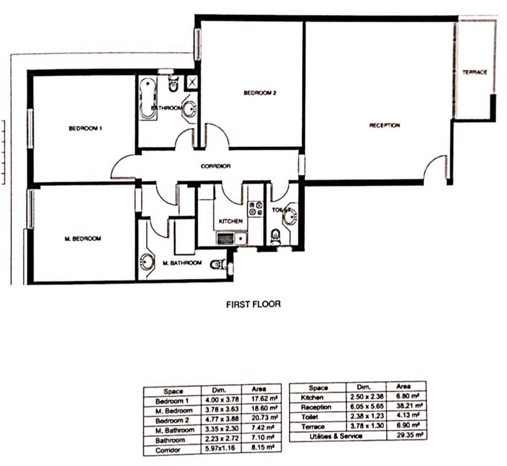 Floor plan for apartment at Mountain View ICity New Cairo