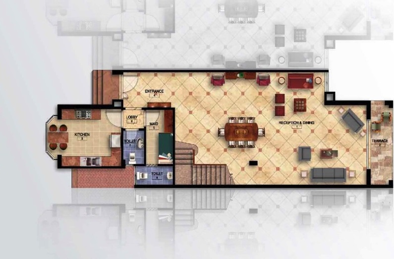 Floor plan for townhouse at Mountain View Hyde Park