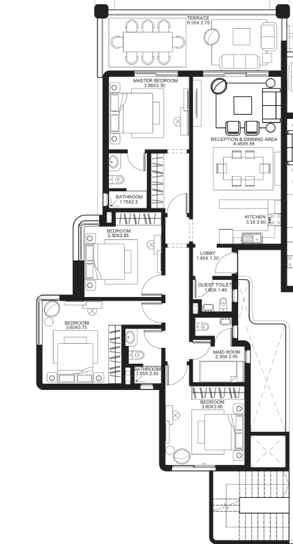 Floor plan for chalet at Bianchi Ilios