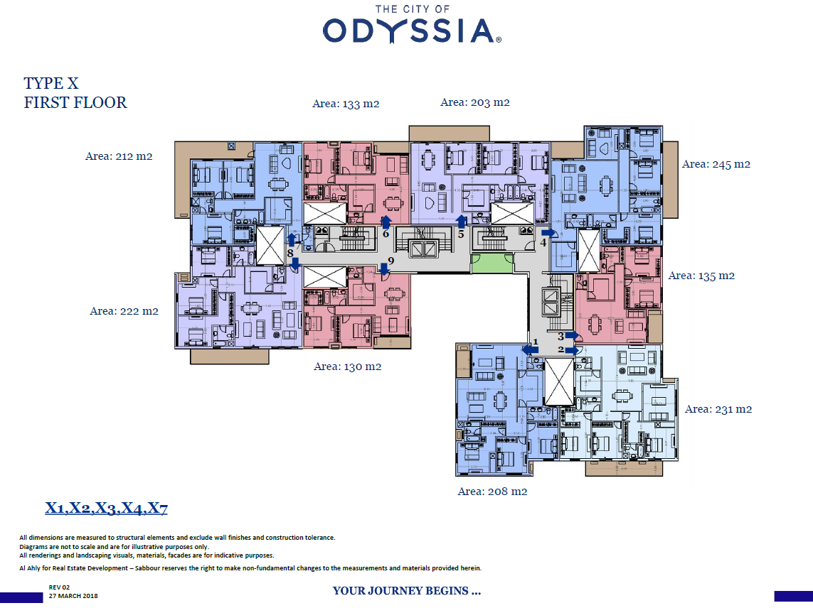 Floor plan for apartment at The City of Odyssia