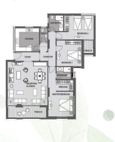 Floor plan for apartment at De Joya 3