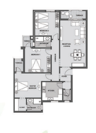 Floor plan for apartment at De Joya 3