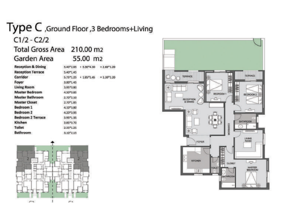 Floor plan for apartment at De Joya 3