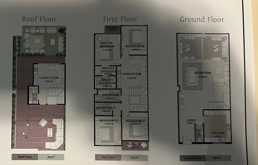 Floor plan for townhouse at Azzar New Cairo