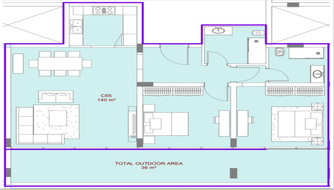 Floor plan for penthouse at The View Waterway