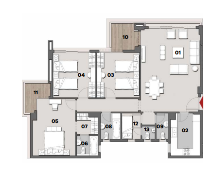 Floor plan for apartment at Il Bosco New Capital