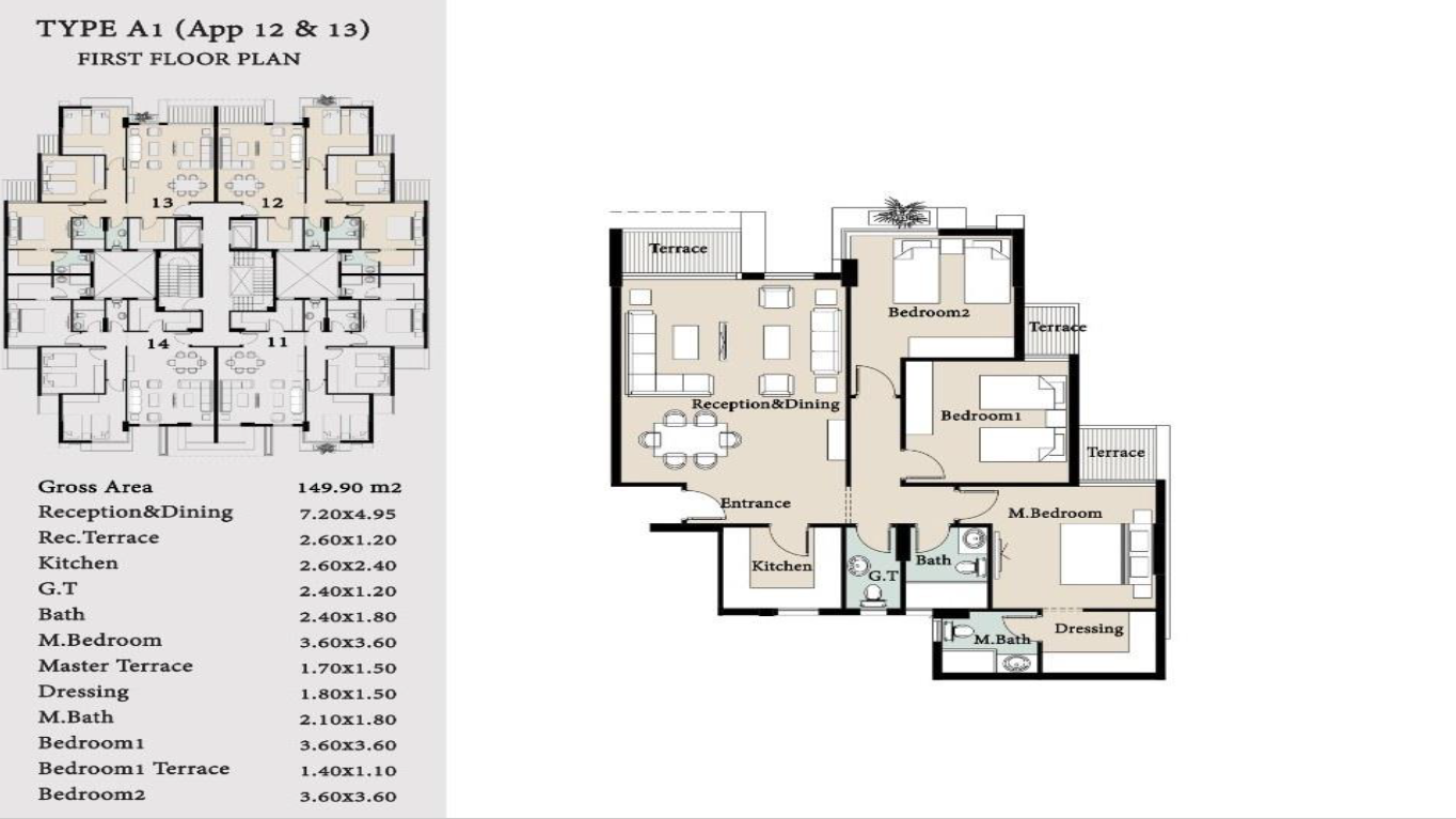 Floor plan for apartment at Yaru
