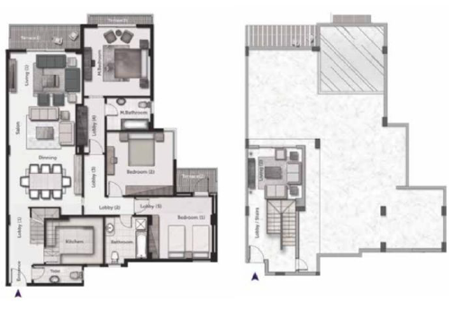 Floor plan for penthouse at Galleria Residence