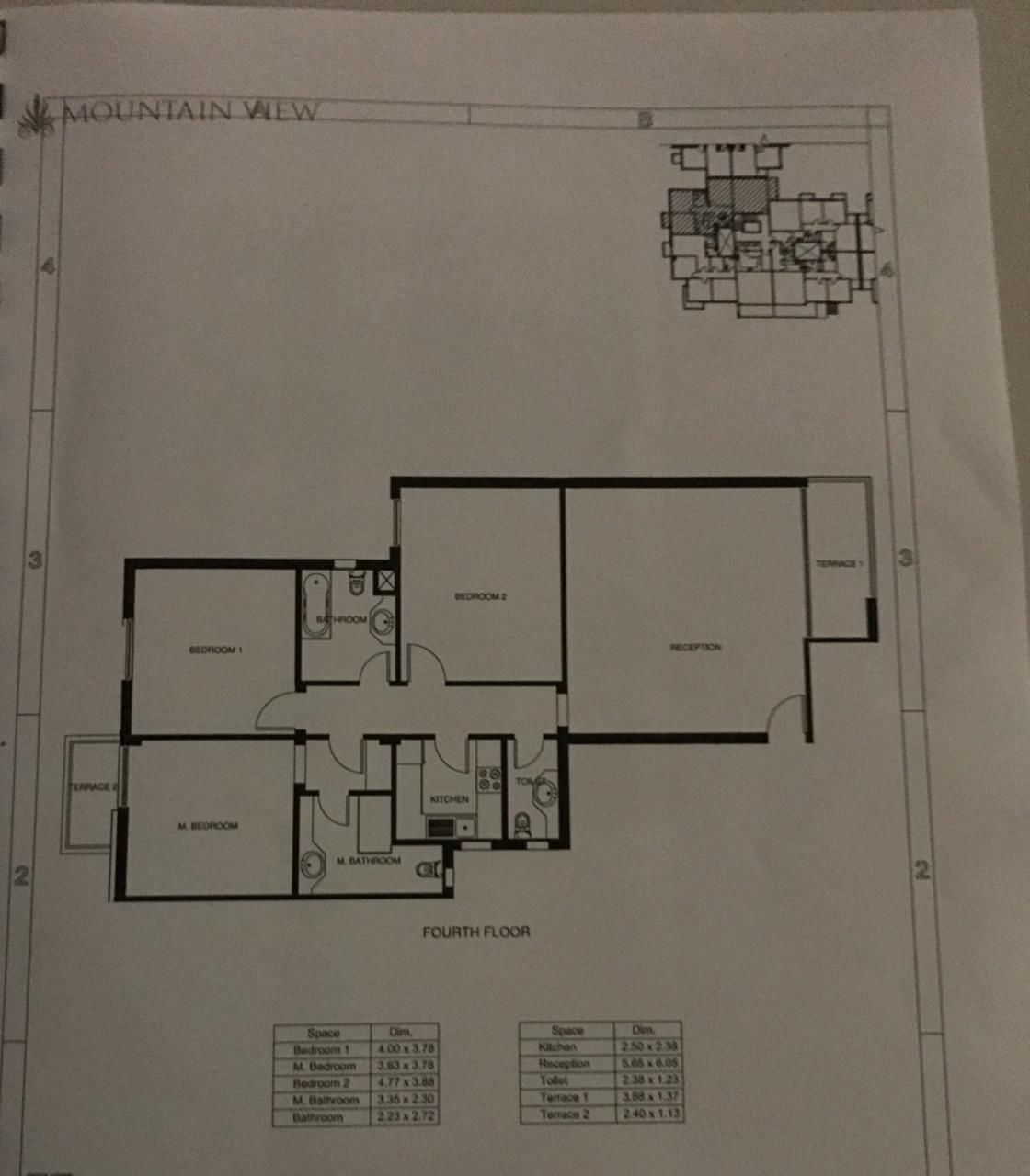 Floor plan for apartment at Mountain View ICity New Cairo
