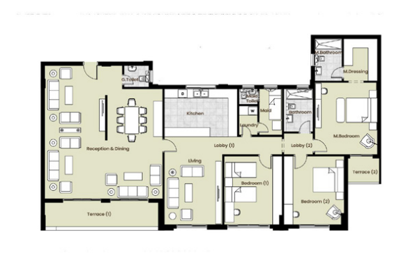 Floor plan for apartment at Azad Views