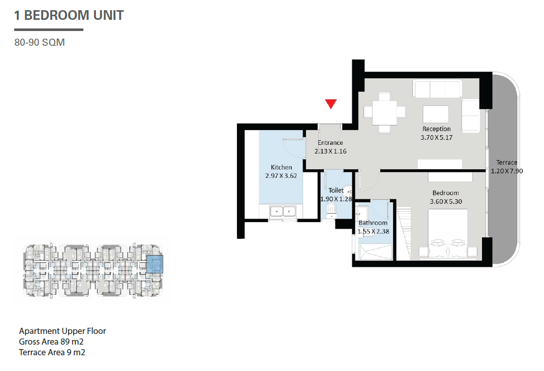 Floor plan for apartment at The Curve