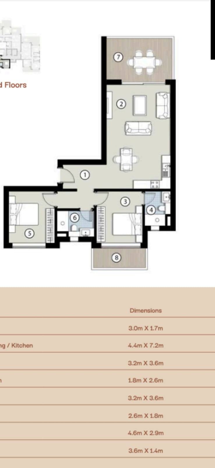 Floor plan for apartment at Silvertown Silversands