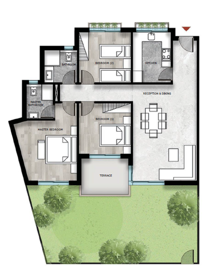 Floor plan for apartment at Kayan