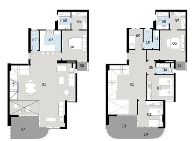 Floor plan for duplex at The Curve