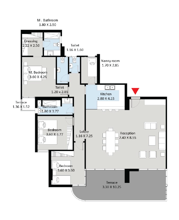 Floor plan for apartment at The Curve