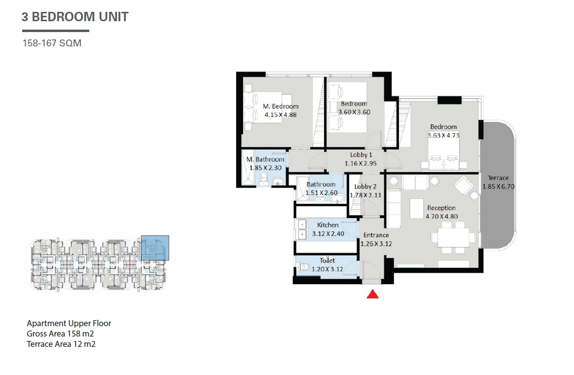 Floor plan for apartment at The Curve
