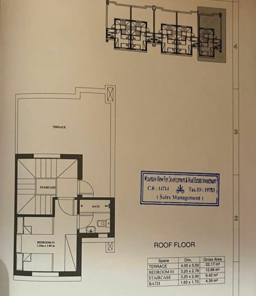 Floor plan for townhouse at Mountain View Ras El Hekma