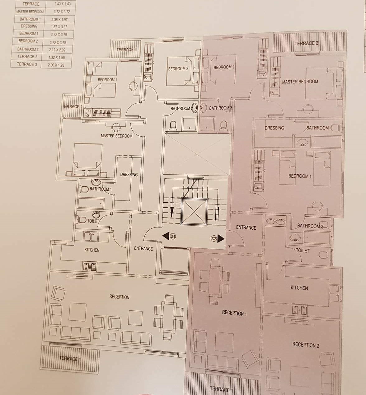 Floor plan for apartment at Sarai