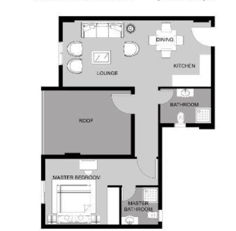 Floor plan for apartment at Botanica Inn